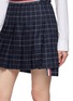  - THOM BROWNE - Windowpane Check Pleated Mini Skirt