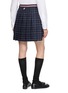 Back View - Click To Enlarge - THOM BROWNE - Windowpane Check Pleated Mini Skirt