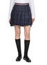 THOM BROWNE Windowpane Check Pleated Mini Skirt