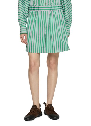 Main View - Click To Enlarge - LOEWE - Striped Pleated Waistband Shorts
