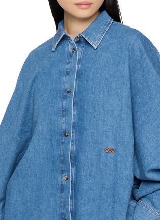  - LOEWE - Batwing Sleeve Embroidered Denim Shirt