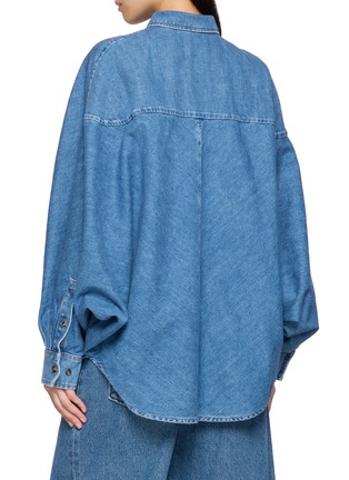 Back View - Click To Enlarge - LOEWE - Batwing Sleeve Embroidered Denim Shirt