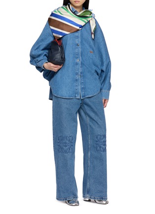 Figure View - Click To Enlarge - LOEWE - Batwing Sleeve Embroidered Denim Shirt