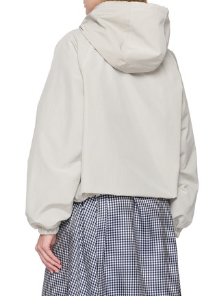 Back View - Click To Enlarge - LOEWE - Cropped Drawstring Hooded Zip Up Jacket