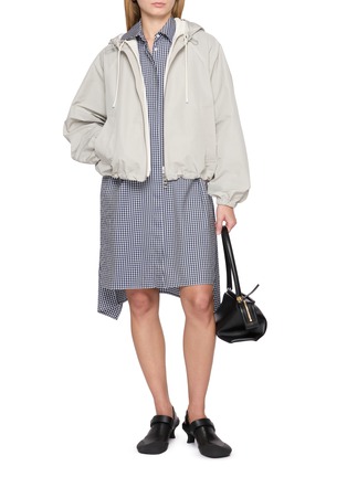 Figure View - Click To Enlarge - LOEWE - Cropped Drawstring Hooded Zip Up Jacket