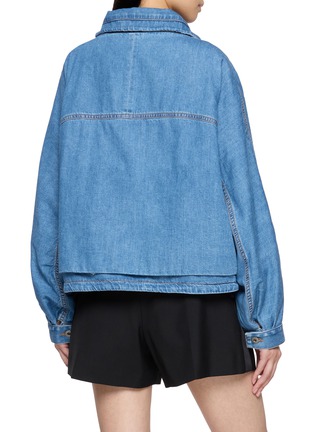 Back View - Click To Enlarge - LOEWE - Contrast Leather Detail Denim Jacket