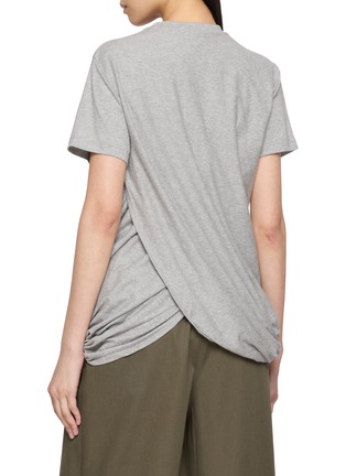 Back View - Click To Enlarge - LOEWE - Twisted Draped Cotton Jersey T-Shirt