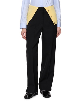 Main View - Click To Enlarge - LOEWE - Layered Button Up Hem Pants