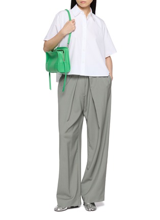 Figure View - Click To Enlarge - LOEWE - Short Sleeve Trapeze Cotton Poplin Shirt
