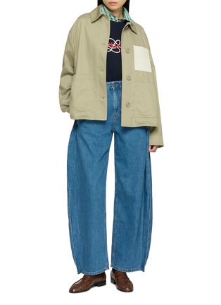 Figure View - Click To Enlarge - LOEWE - Draped Panel Washed Denim Jeans