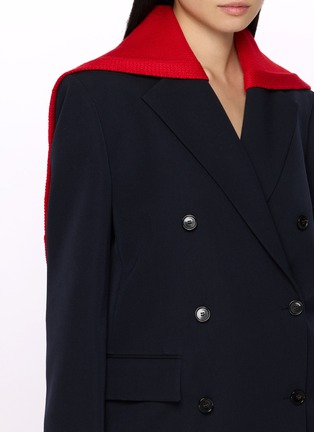  - LOEWE - Detachable Knit Collar Single Breasted Blazer