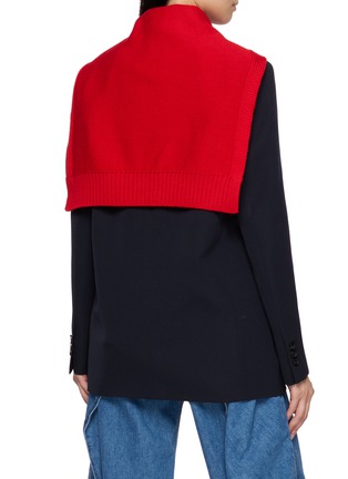 Back View - Click To Enlarge - LOEWE - Detachable Knit Collar Single Breasted Blazer