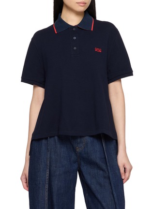Main View - Click To Enlarge - LOEWE - Trapeze Cotton Piqué Polo Shirt