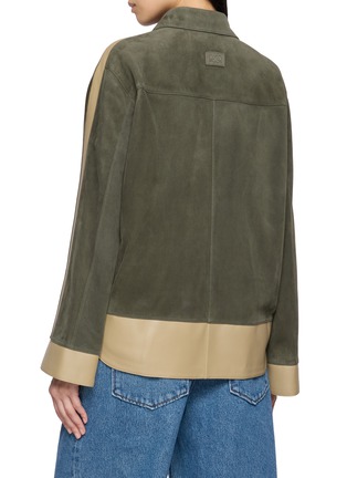 Back View - Click To Enlarge - LOEWE - Turn-Up Contrast Panel Suede Lambskin Jacket