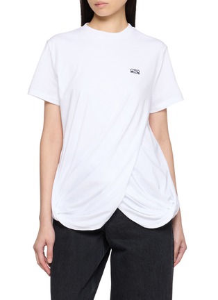 Main View - Click To Enlarge - LOEWE - Twisted Draped Cotton Jersey T-Shirt