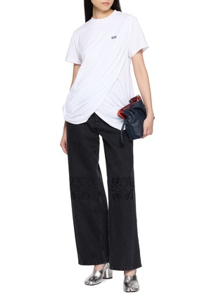 Figure View - Click To Enlarge - LOEWE - Twisted Draped Cotton Jersey T-Shirt