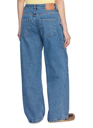 Back View - Click To Enlarge - LOEWE - Anagram Embroidered Washed Cotton Denim Baggy Jeans