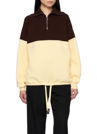 Main View - Click To Enlarge - LOEWE - Colour Blocked Zip Up Sweater