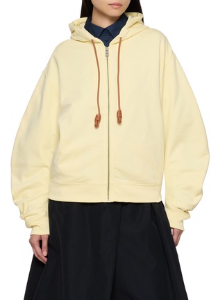 Main View - Click To Enlarge - LOEWE - Flamenco Leather Drawstring Hoodie