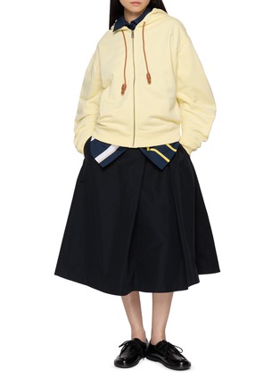Figure View - Click To Enlarge - LOEWE - Flamenco Leather Drawstring Hoodie