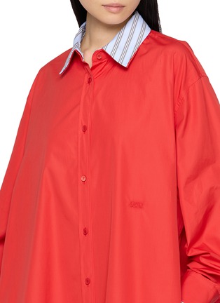  - LOEWE - Double Layer Collar Cotton Poplin Shirt Dress