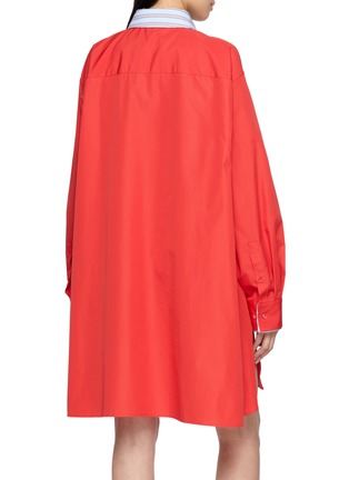 Back View - Click To Enlarge - LOEWE - Double Layer Collar Cotton Poplin Shirt Dress