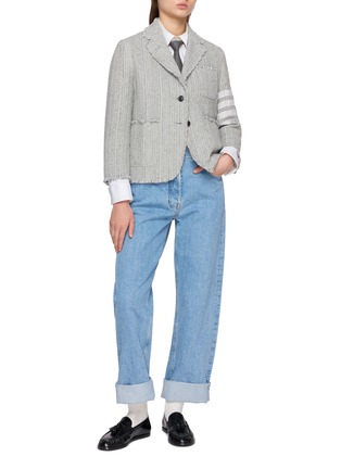 Figure View - Click To Enlarge - THOM BROWNE - 4 Bar Cropped Blazer