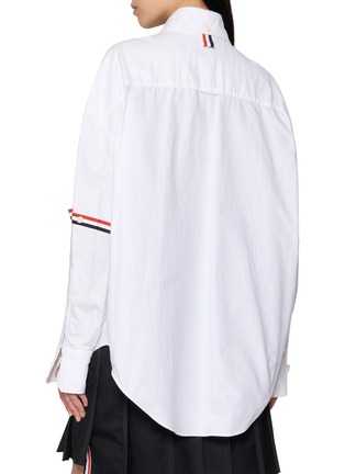 Back View - Click To Enlarge - THOM BROWNE - Supersized Point Collar Shirt