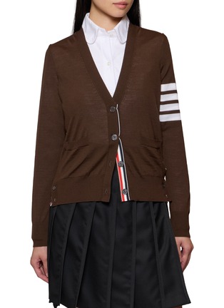 Main View - Click To Enlarge - THOM BROWNE - 4-Bar Striped V-Neck Cardigan