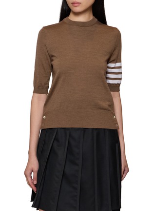 Main View - Click To Enlarge - THOM BROWNE - 4 Bar Crewneck Top