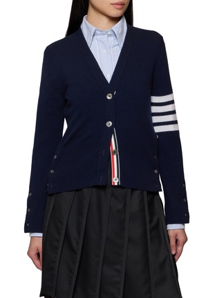 Main View - Click To Enlarge - THOM BROWNE - 4-Bar Striped V-Neck Cardigan