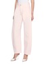 Front View - Click To Enlarge - ALAÏA - Round Curved Leg Cotton Denim Pants