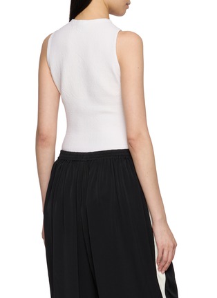 Back View - Click To Enlarge - ALAÏA - Cross Front Compact Knit Bodysuit