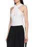 Front View - Click To Enlarge - ALAÏA - Cross Front Compact Knit Bodysuit