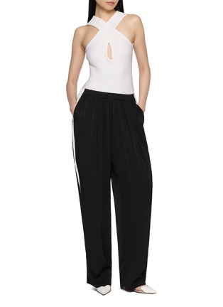 Figure View - Click To Enlarge - ALAÏA - Cross Front Compact Knit Bodysuit