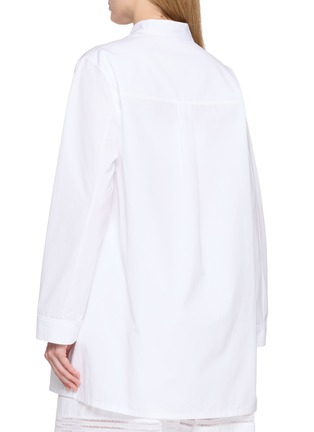 Back View - Click To Enlarge - ALAÏA - Cotton Poplin Shirt Bralette Set