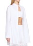 Front View - Click To Enlarge - ALAÏA - Cotton Poplin Shirt Bralette Set
