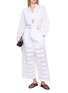 Figure View - Click To Enlarge - ALAÏA - Cotton Poplin Shirt Bralette Set
