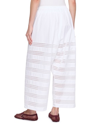 Back View - Click To Enlarge - ALAÏA - Openwork Round Cotton Poplin Pants