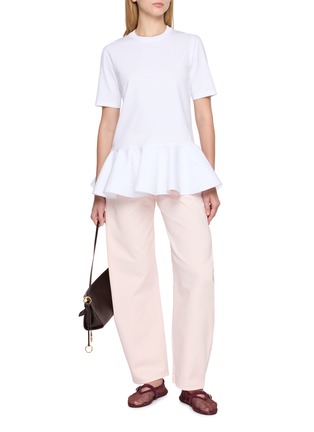 Figure View - Click To Enlarge - ALAÏA - Peplum Hem Cotton Jersey T-Shirt