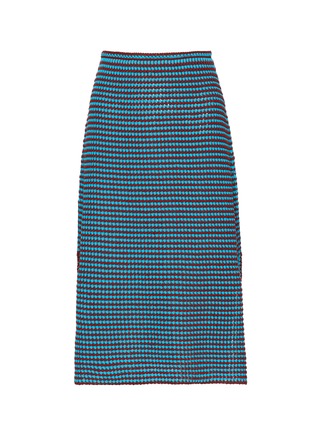 Main View - Click To Enlarge - ALAÏA - Bicolour Crochet Cotton Knit Midi Skirt