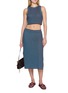 Figure View - Click To Enlarge - ALAÏA - Bicolour Crochet Cotton Knit Midi Skirt