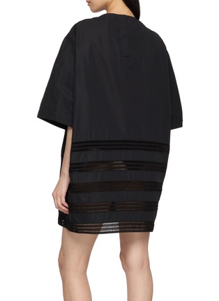 Back View - Click To Enlarge - ALAÏA - Round Openwork Cotton Poplin Dress