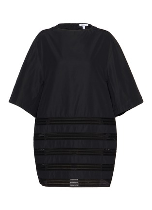 Main View - Click To Enlarge - ALAÏA - Round Openwork Cotton Poplin Dress