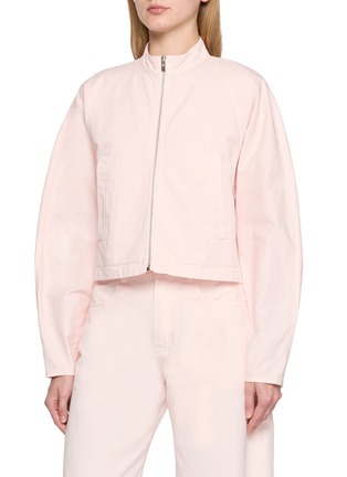 Front View - Click To Enlarge - ALAÏA - Zipped Cotton Denim Jacket