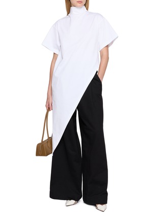 Figure View - Click To Enlarge - ALAÏA - Triangle Asymmetrical Hem Cotton Jersey Top