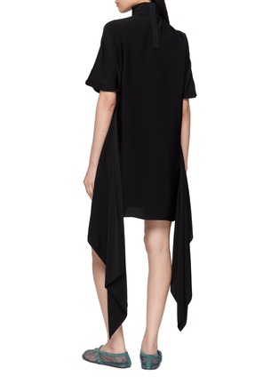 Back View - Click To Enlarge - ALAÏA - Asymmetric Draped Cady Dress