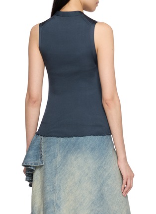 Back View - Click To Enlarge - ALAÏA - Rib Knit Silk Tank Top
