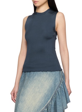 Front View - Click To Enlarge - ALAÏA - Rib Knit Silk Tank Top