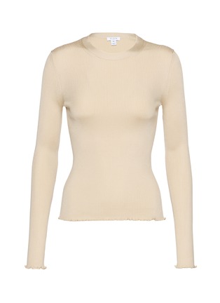 Main View - Click To Enlarge - ALAÏA - Long Sleeve Ribbed Knit Top